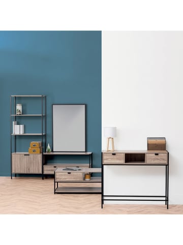 WellHome Regał stojący w kolorze czarno-jasnobrązowym - 68 x 176 x 35 cm