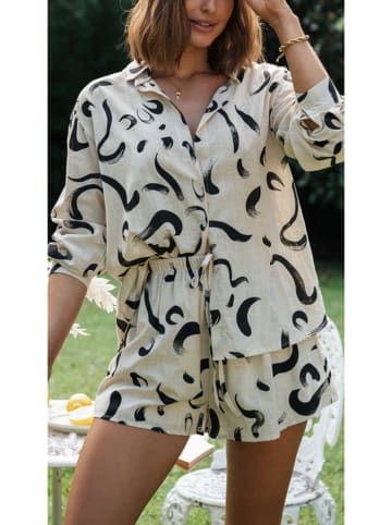 Milan Kiss Bluse in Creme/ Schwarz