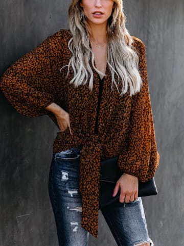 Milan Kiss Bluse in Hellbraun