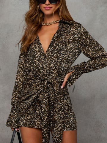 Milan Kiss Kleid in Schwarz/ Hellbraun