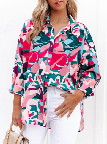 Milan Kiss Blouse blauw/roze/meerkleurig