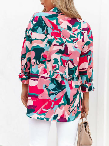 Milan Kiss Koszula w kolorze niebiesko-różowym ze wzorem