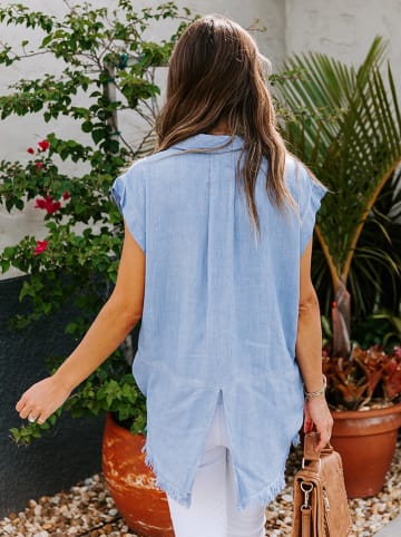 Milan Kiss Jeansbluse in Hellblau