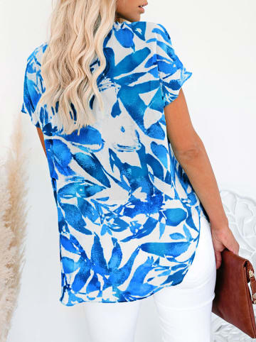 Milan Kiss Blouse wit/blauw