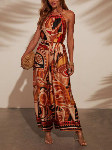 Milan Kiss Jumpsuit in Camel/ Rot