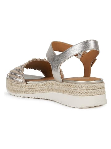 Geox Leren sleehaksandalen "Eolie" zilverkleurig