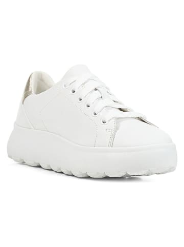 Geox Leren sneakers "Spherica EC4.1" wit/goudkleurig