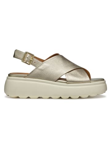 Geox Leder-Keilsandaletten "Spherica EC4" in Gold