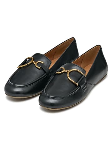 Geox Skórzane slippersy "Palmaria" w kolorze czarnym