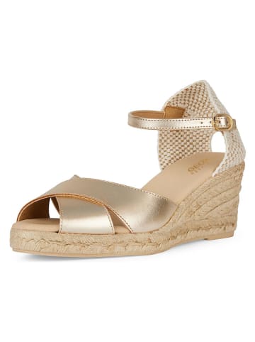 Geox Skórzane sandały "Gelsa" w kolorze złotym