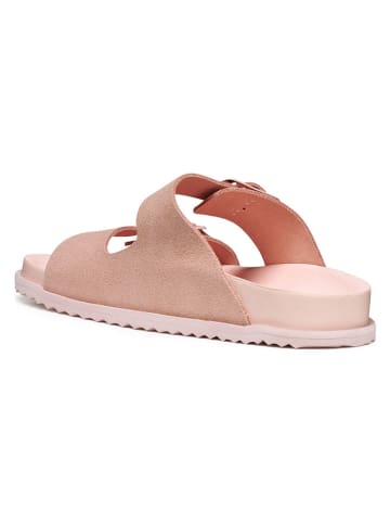 Geox Leren slippers "Sandybett" lichtroze