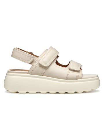 Geox Leder-Keilsandaletten "Spherica EC4" in Creme