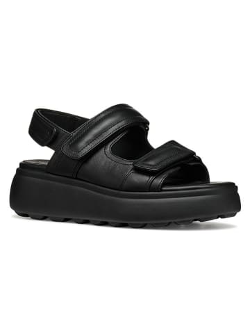 Geox Leder-Keilsandaletten "Spherica EC4" in Schwarz