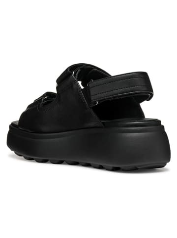 Geox Leder-Keilsandaletten "Spherica EC4" in Schwarz