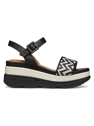 Geox Skórzane sandały "Gardenia" w kolorze czarno-kremowym