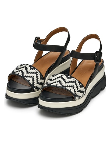 Geox Leren haksandalen "Gardenia" zwart/crème