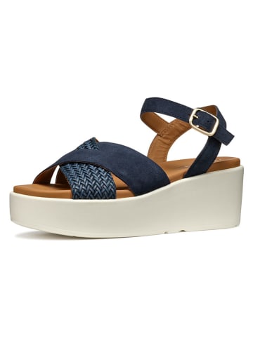 Geox Leren sleehaksandalen "Xand" donkerblauw