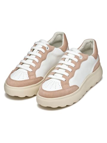 Geox Sneakersy "Spherica EC4" w kolorze biało-jasnoróżowym