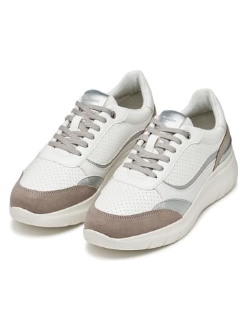 Geox Sneakersy "Plummery" w kolorze srebrno-białym