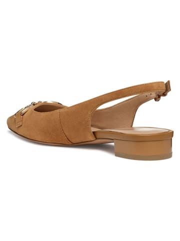 Geox Skórzane baleriny "Giselda" w kolorze jasnobrązowym