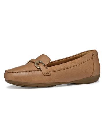 Geox Leder-Slipper "Annytah Moc" in Hellbraun