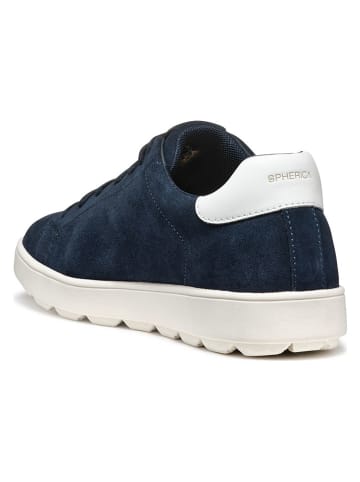 Geox Skórzane sneakersy "Spherica Ecub" w kolorze granatowym
