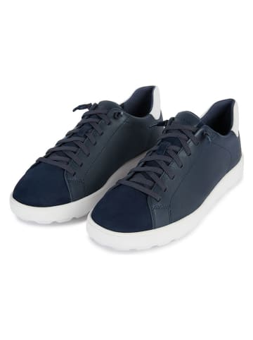Geox Skórzane sneakersy "Spherica Ecub" w kolorze granatowym