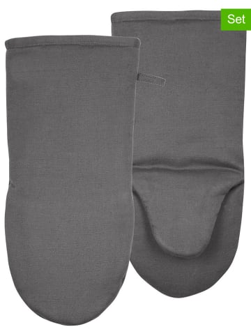 SÖDAHL 2er-Set: Ofenhandschuhe in Grau - (L)35 x (B)16 cm