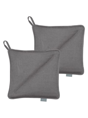 SÖDAHL 2er-Set: Topflappen "Soft" in Grau - (L)20 x (B)20 cm