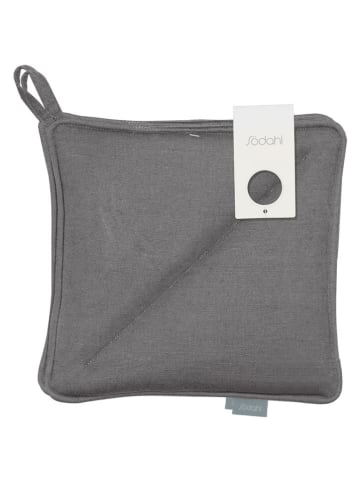 SÖDAHL 2er-Set: Topflappen "Soft" in Grau - (L)20 x (B)20 cm
