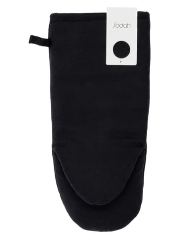 SÖDAHL 2-delige set: ovenwanten "Soft" zwart - (L)36 x (B)16 cm