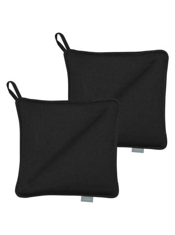SÖDAHL 2-delige set: pannenlappen "Soft" zwart - (L)20 x (B)20 cm