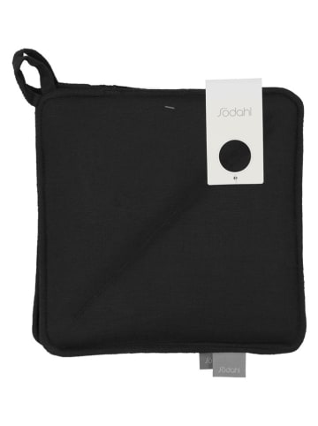 SÖDAHL 2er-Set: Topflappen "Soft" in Schwarz - (L)20 x (B)20 cm