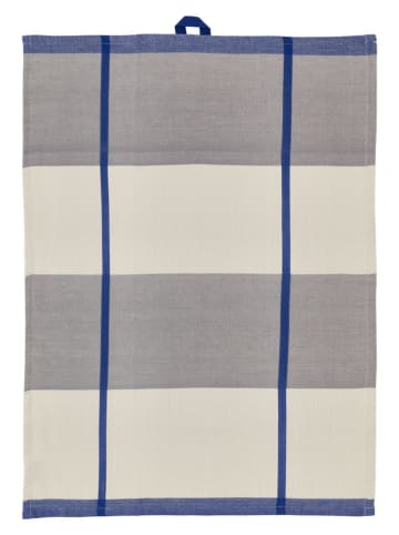 SÖDAHL 2-delige set: theedoeken "Blocks" blauw/grijs - (L)70 x (B)50 cm