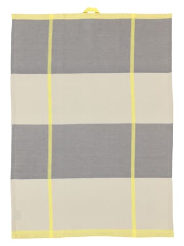 SÖDAHL 2-delige set: theedoeken "Blocks" geel/grijs - (L)70 x (B)50 cm