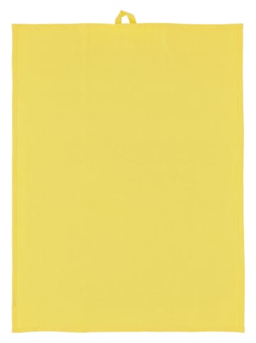 SÖDAHL 2-delige set: theedoeken "Blocks" geel/grijs - (L)70 x (B)50 cm