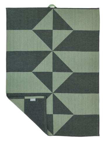 SÖDAHL 2-delige set: theedoeken "Twist" groen/beige - (L)70 x (B)50 cm