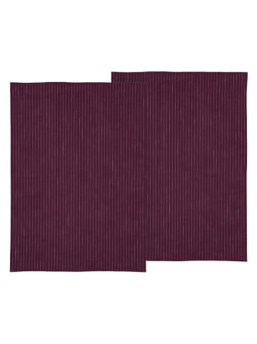 SÖDAHL 2-delige set: theedoeken "Line" paars - (L)70 x (B)50 cm