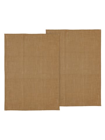 SÖDAHL 2er-Set: Geschirrtücher "Line" in Taupe - (L)70 x (B)50 cm