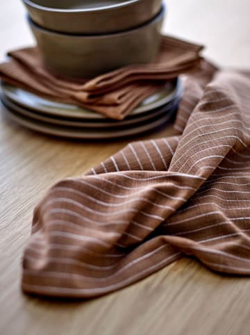 SÖDAHL 2-delige set: theedoeken "Line" taupe - (L)70 x (B)50 cm