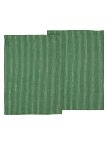 SÖDAHL 2er-Set: Geschirrtücher "Line" in Grün - (L)70 x (B)50 cm