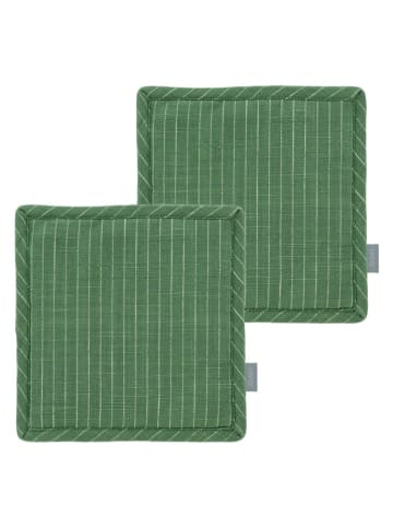 SÖDAHL 2er-Set: Topflappen "Line" in Grün - (L)20 x (B)20 cm