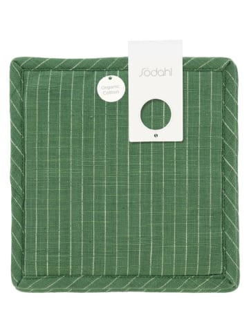 SÖDAHL 2-delige set: pannenlappen "Line" groen - (L)20 x (B)20 cm