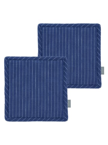 SÖDAHL 2er-Set: Topflappen "Line" in Blau - (L)20 x (B)20 cm