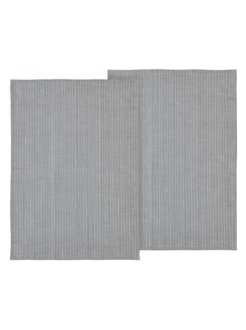 SÖDAHL 2er-Set: Geschirrtücher "Line" in Grau - (L)70 x (B)50 cm
