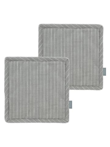 SÖDAHL 2-delige set: pannenlappen "Line" grijs - (L)20 x (B)20 cm