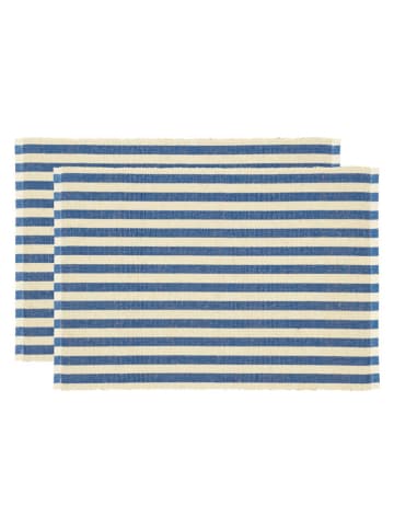 SÖDAHL 2er-Set: Tischsets "Statement" in Blau - (L)48 x (B)33 cm