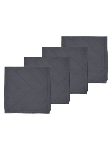 SÖDAHL 4-delige set: servetten "Tiles Damask" antraciet - (L)45 x (B)45 cm