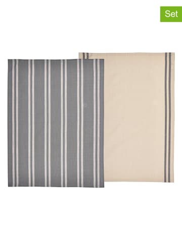 SÖDAHL 2er-Set: Geschirrtücher "Soft Tools" in Grau/ Beige