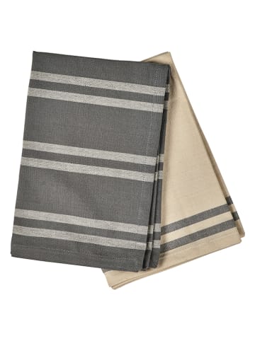 SÖDAHL 2er-Set: Geschirrtücher "Soft Tools" in Grau/ Beige